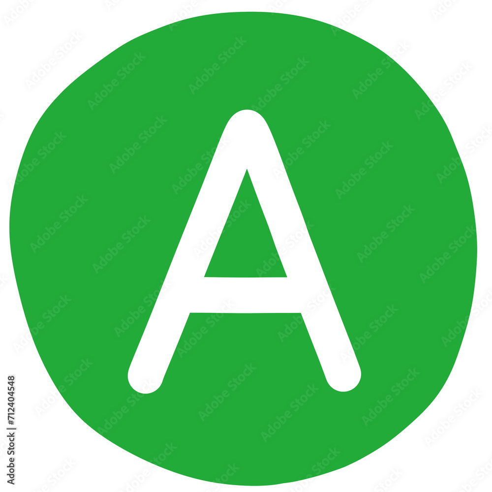 White letter in a green circle White letter in a green circle