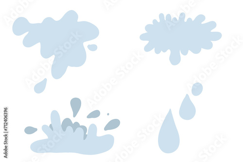 Milk splashes set flat design