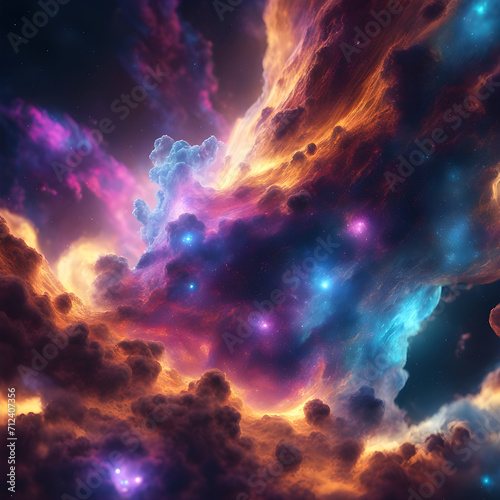 Colorful Nebula In Space Background or Wallpaper