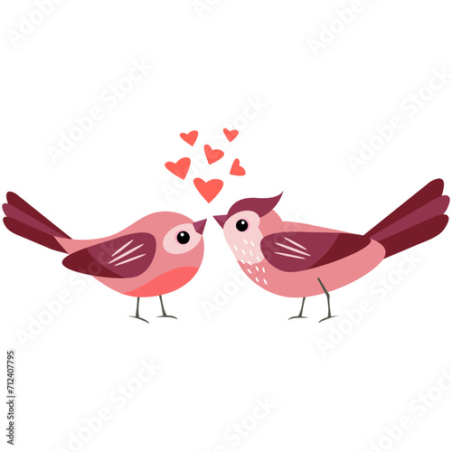Cute hand drawn hand drawn pair of lovebirds.