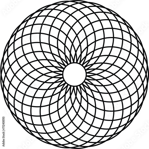 Torus yantra vector isolated on white background. Sacred geometry symbol concept.