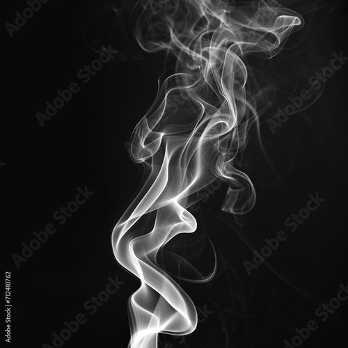 White smoke on black background, ai technology