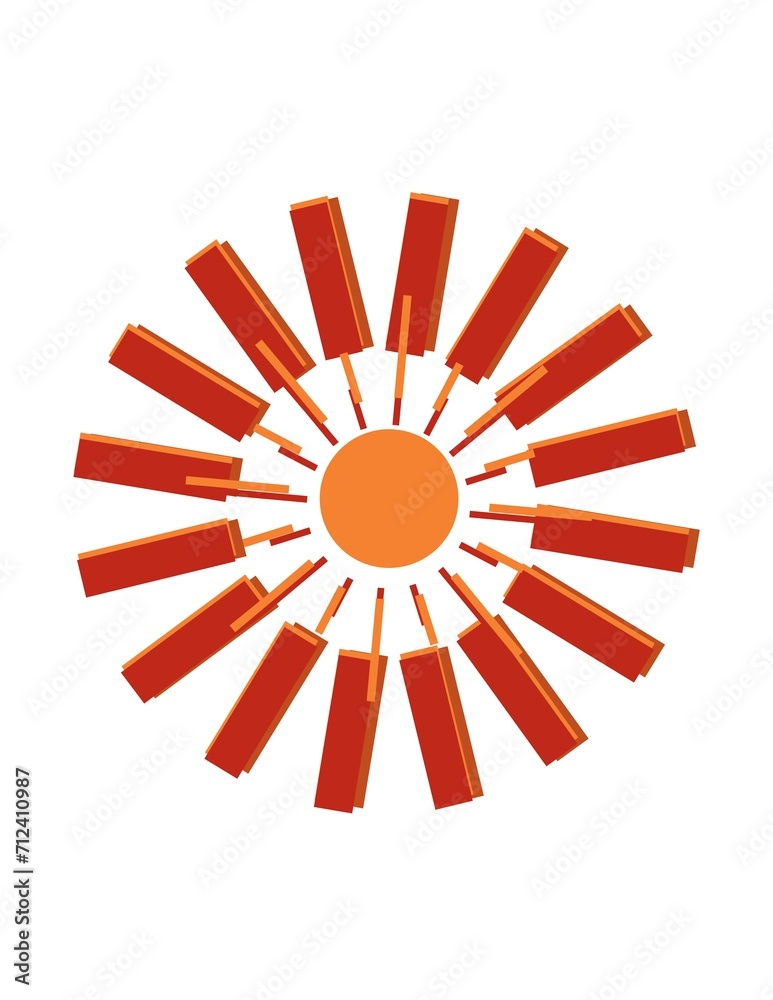 Abstract Illustration of Sushi Sunshine Abstract Illustration of Sushi Sunshine