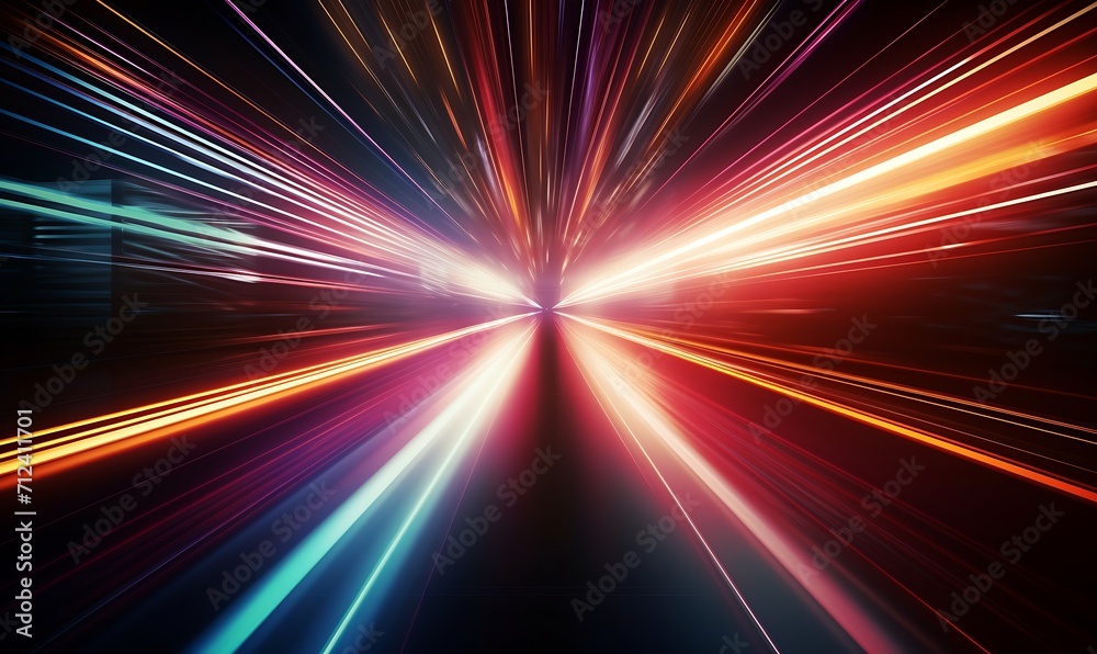 High speed straight lines and bokeh lights, glowing neon, speed of light in black studios. Generative Ai
High speed straight lines and bokeh lights, glowing neon, speed of light in black studios. Generative Ai