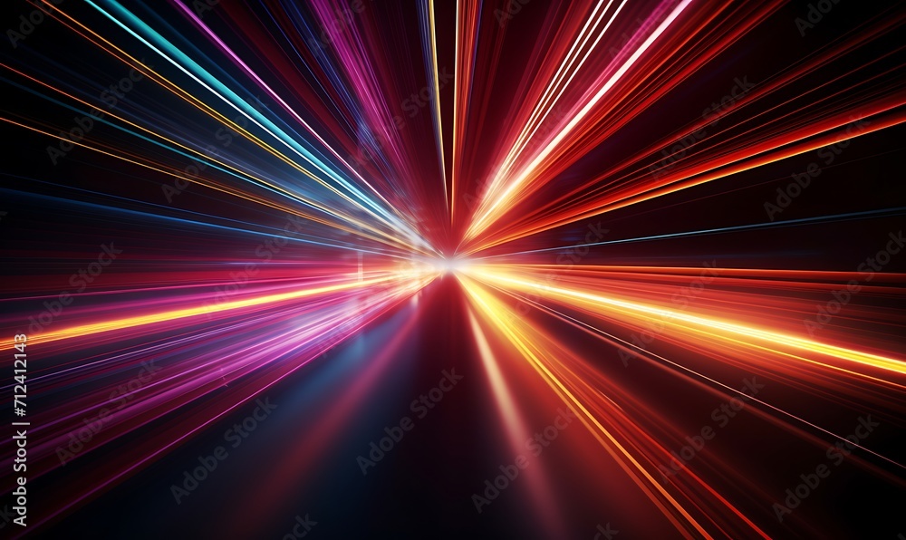 High speed straight lines and bokeh lights, glowing neon, speed of light in black studios. Generative Ai
High speed straight lines and bokeh lights, glowing neon, speed of light in black studios. Generative Ai