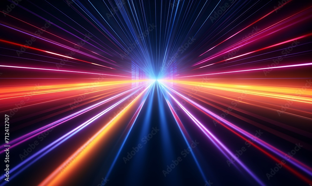 High speed straight lines and bokeh lights, glowing neon, speed of light in black studios. Generative Ai
High speed straight lines and bokeh lights, glowing neon, speed of light in black studios. Generative Ai