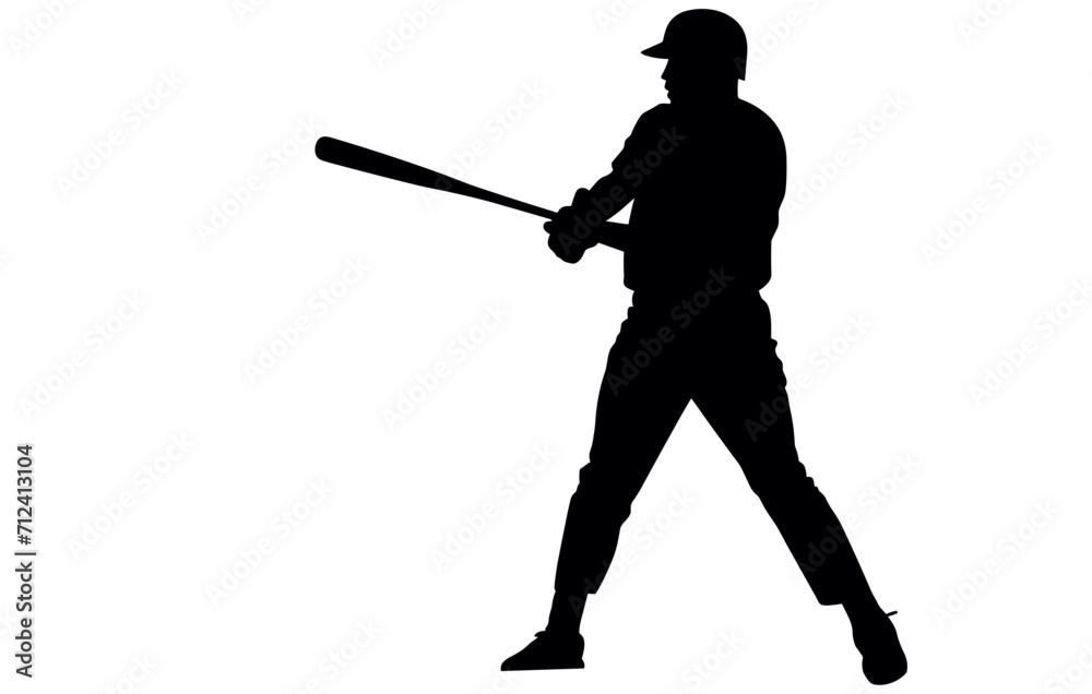 Set of baseball players silhouettes of sports people vector,Baseball player vector silhouette
