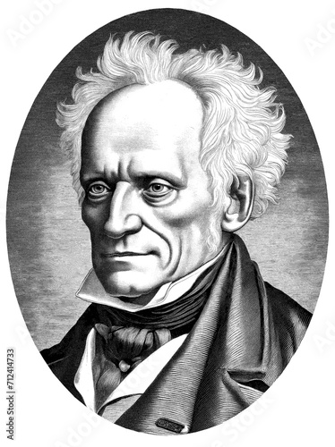 Portrait of Arthur Schopenhauer, generative AI photo