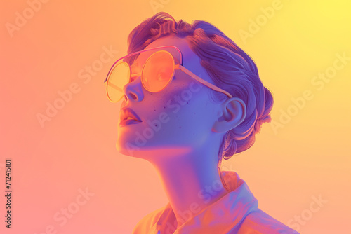 Human portrait game background style 3d stylish illustration © Srikanth