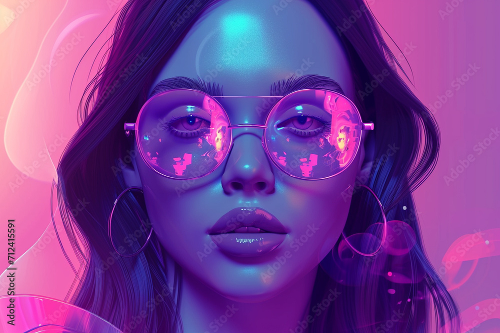 Obraz premium Human portrait game background style 3d stylish illustration