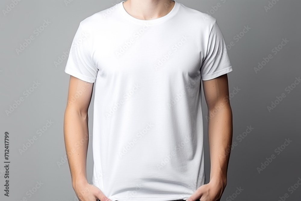 Woman in White Tshirt Mockup created with Generative AI