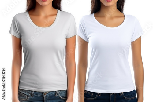 Woman in White Tshirt Mockup created with Generative AI