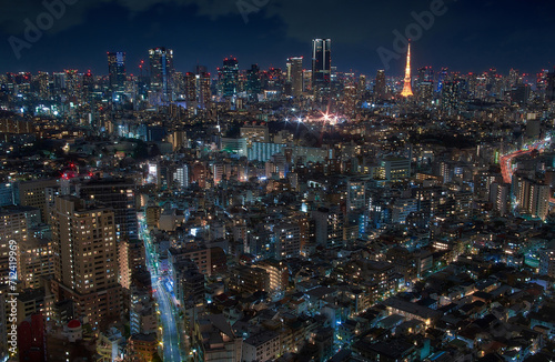 夜の都会の夜景