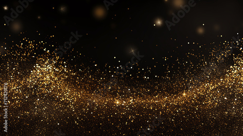 gold glitter on black background