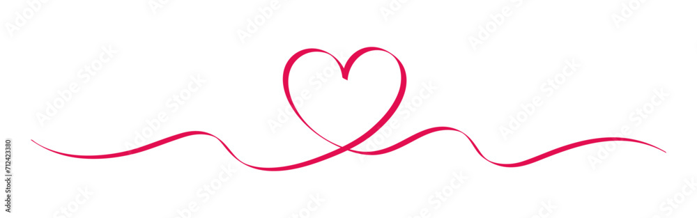 Valentine's Day border, line art heart banner, heart divider Valentine's Day border, line art heart banner, heart divider