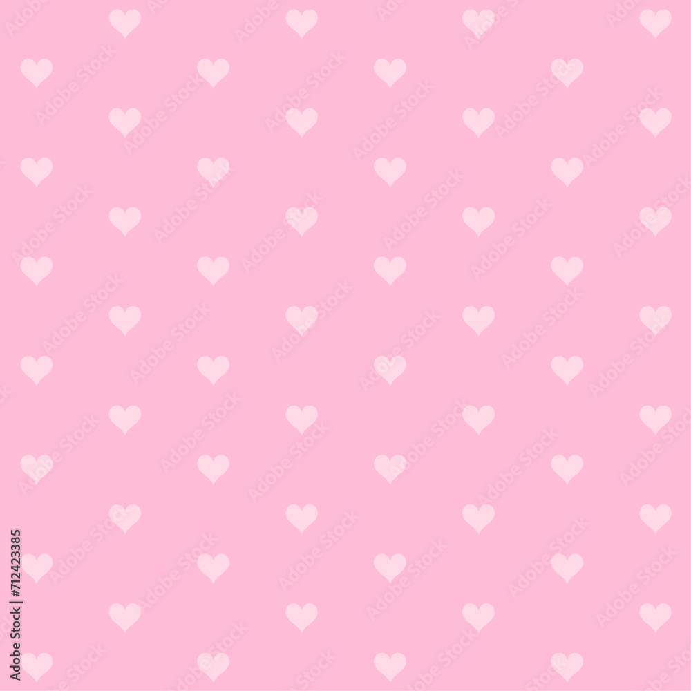 Pink hearts pattern. Valentine's Day seamless background with cute pastel hearts