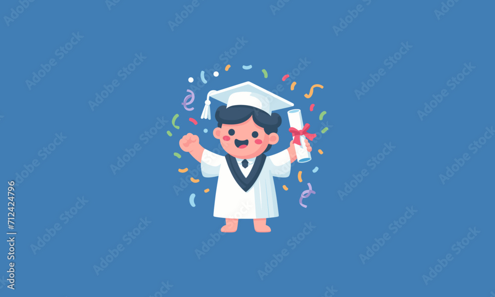 graduate happy celebrate vector flat design graduate happy celebrate vector flat design