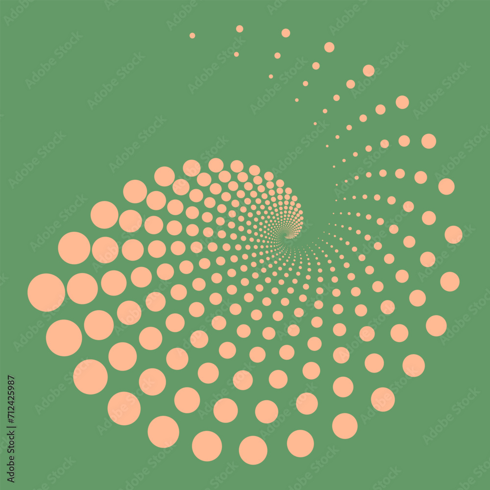 Vortex dotted shape. Minimal geometric art pattern. Trendy design ...