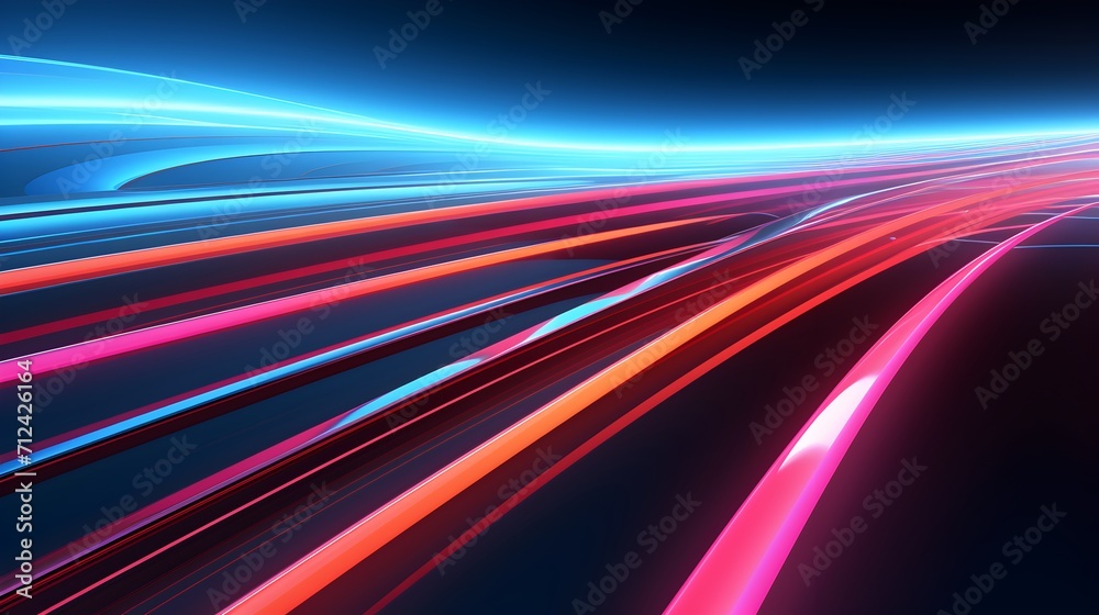 Abstract high speed light trails on dark background. Futuristic template for banner, presentations, flyers, posters. Abstract high speed light trails on dark background. Futuristic template for banner, presentations, flyers, posters.