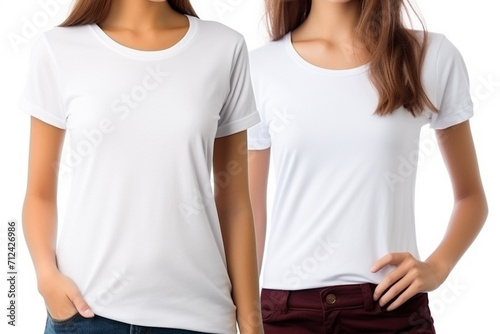 Woman in White Tshirt Mockup created with Generative AI