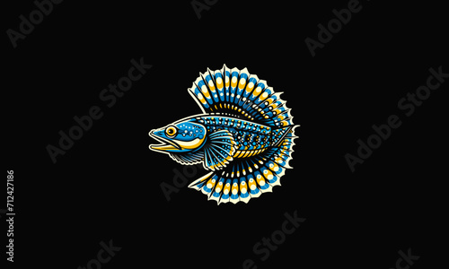 snakehead vector illustration flat design logo