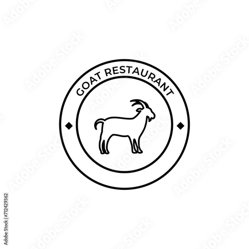 goat meat restaurant emblem logo design