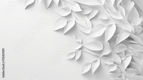 Modern White Floral Relief Sculpture for Elegant Wall Decor photo