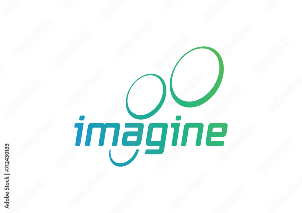 blue-green imagine logo. thinking bubbles and imagine concept. circles and imagine logo blue-green imagine logo. thinking bubbles and imagine concept. circles and imagine logo
