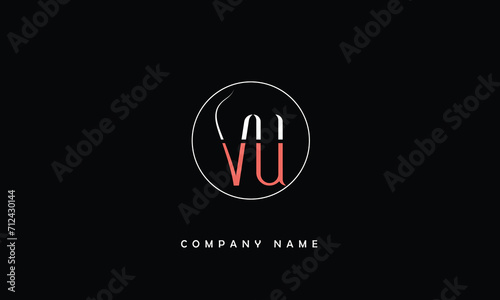 VU, UV, V, U Abstract Letters Logo Monogram
