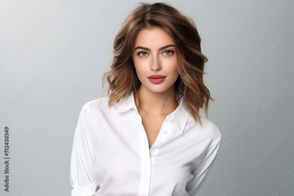 Woman in White Tshirt Mockup created with Generative AI Woman in White Tshirt Mockup created with Generative AI