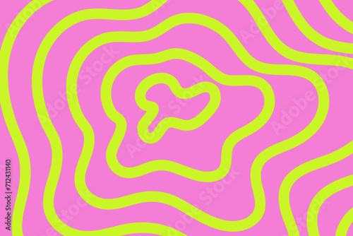 Abstract psychedelic y2k retro background. Vivid lines spiral, wavy swirls. Simple minimalistic design. Vector illustration