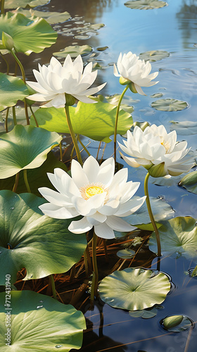 white water lilies flower   Generate AI