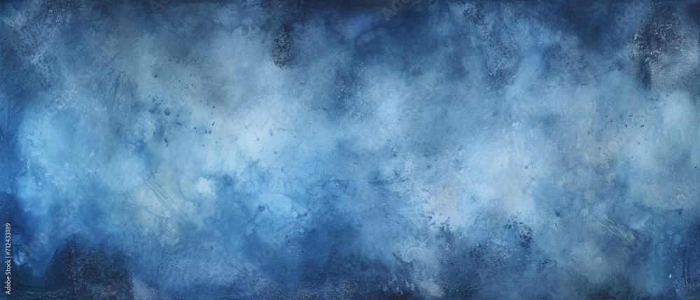 Abstract watercolor paint background, dark blue color.