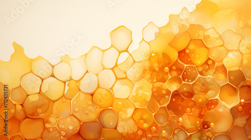 watercolor honeycomb with honey background