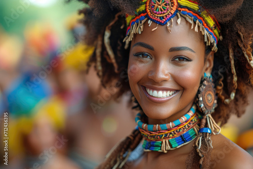 Brazilian Carnival and Samba: A Cultural Experience - Beauty Woman Dancing to the Rhythms of Samba, Infusing the Celebration with Vibrancy and the Spirit of Brazil.