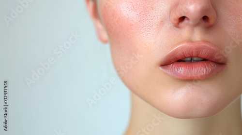 A close up shot of a woman's face with beautiful freckles. This image can be used in various projects related to beauty, skincare, natural beauty, diversity, and portraits