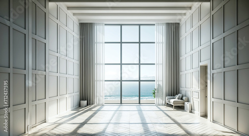 Ocean view luxury modern apartment interior 