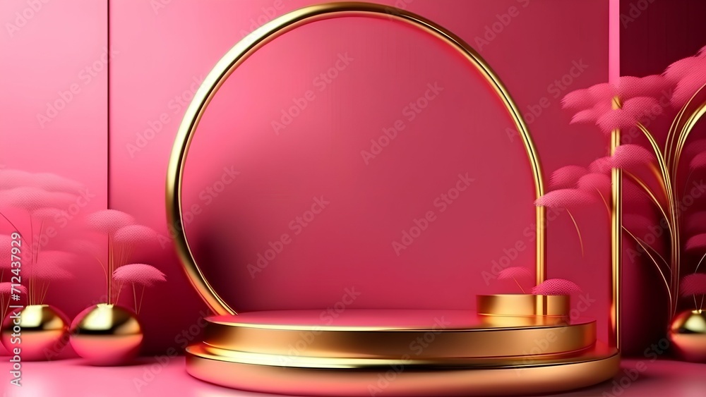 rings on a pink background