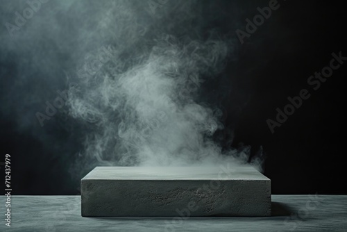 Smoke billowing out of a white box. Versatile image for various uses
