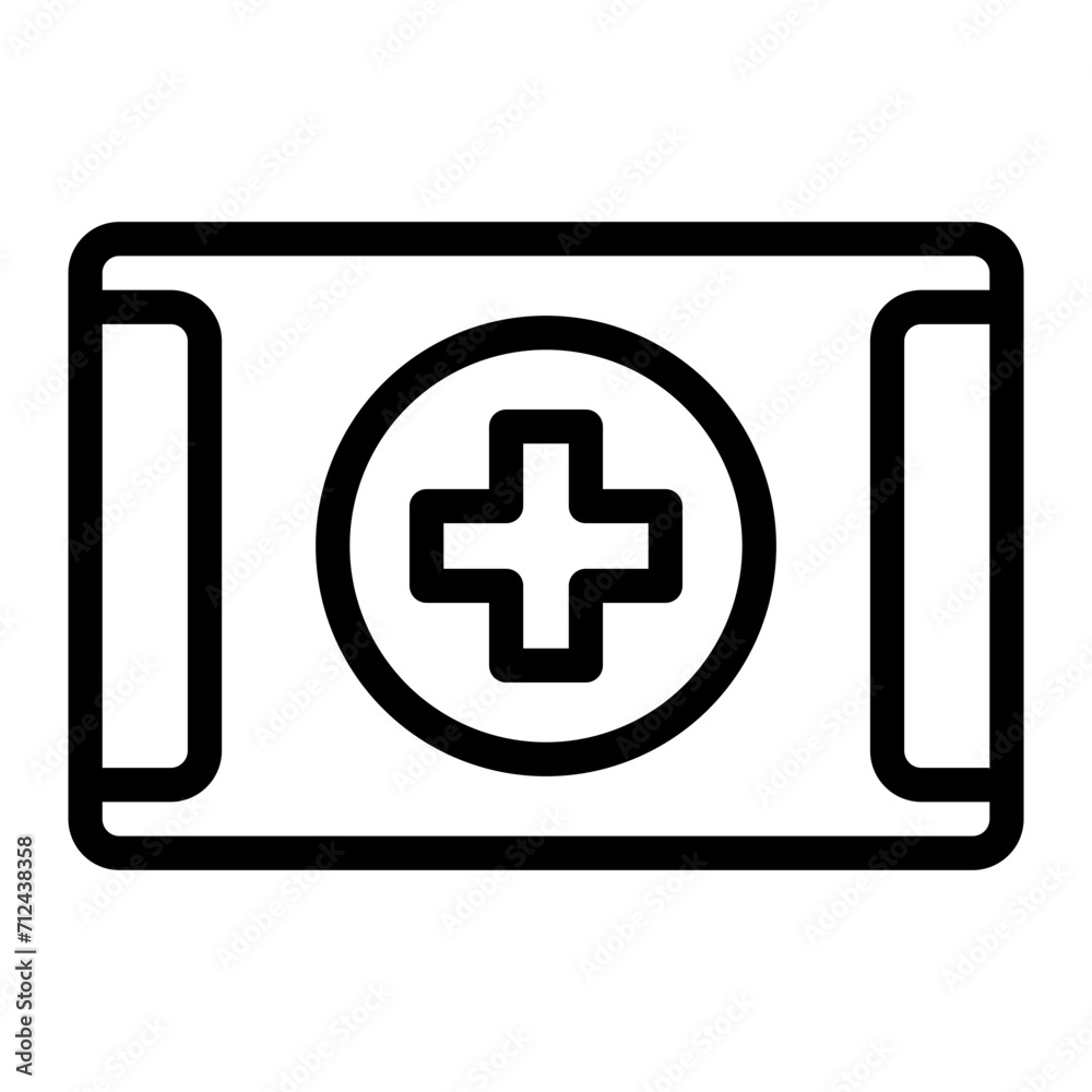 Obraz premium first aid box line icon