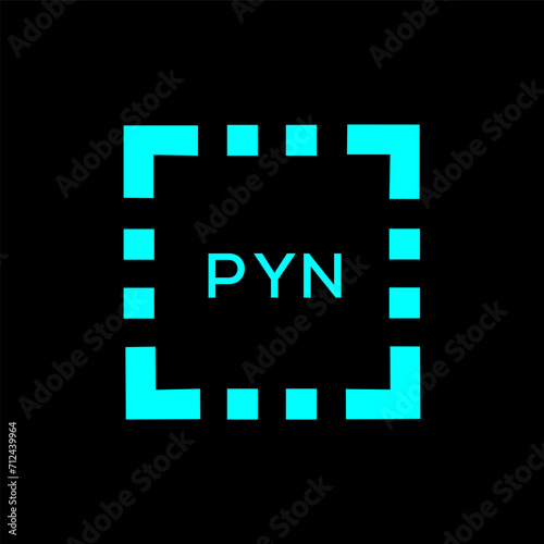 PYN Letter logo design template vector. PYN Business abstract connection vector logo. PYN icon circle logotype.
 photo