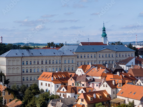 Canvastavla Tabor, Czech Republic. Cityscape historical Tabor in Bohemia,