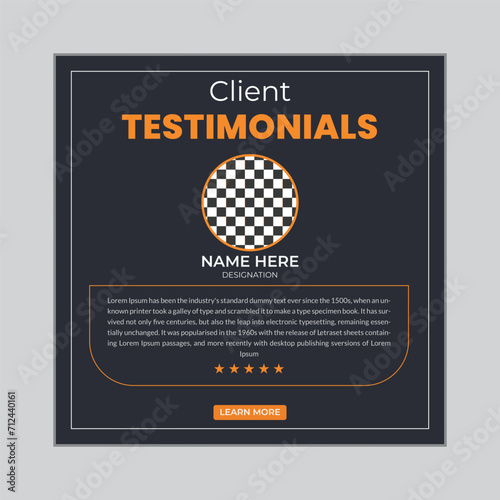 Simple Client feedback or testimonial design & mockup design client review design