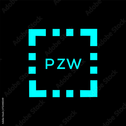 PZW Letter logo design template vector. PZW Business abstract connection vector logo. PZW icon circle logotype.
