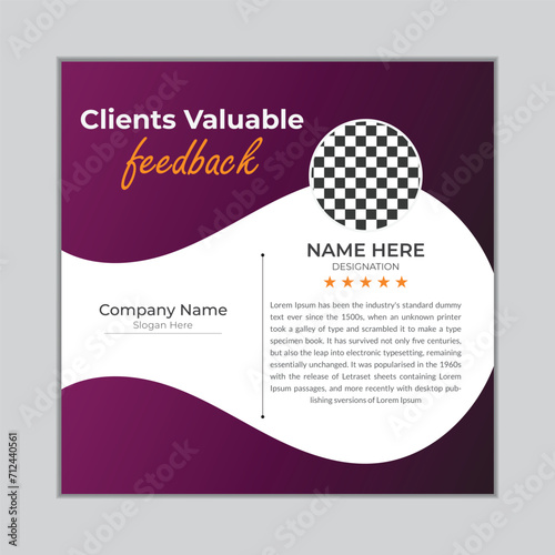 Shape clients feedback design with mockup full editable file 