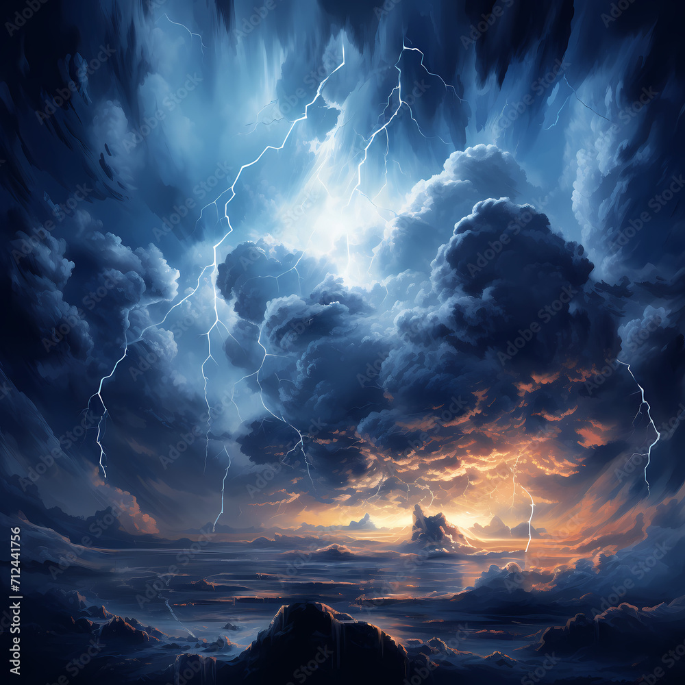 Abstract representation of a thunderstorm.