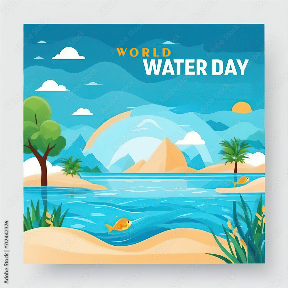 World Water Day. Flat design vector illustration. World Water Day concept.