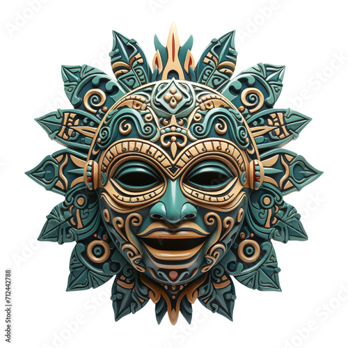 Tribal mask isolated on png background.