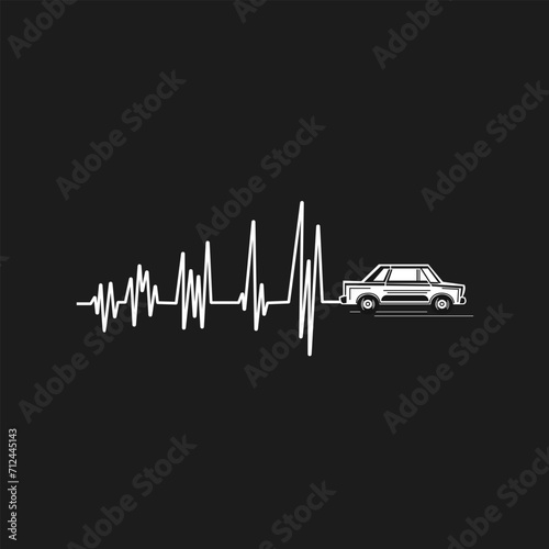 heartbeat car logo, racing vector, sticker, logo, t-shirt design, etc