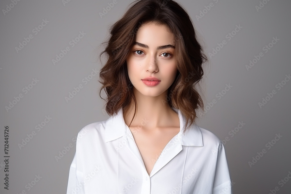 Woman in White Tshirt Mockup created with Generative AI Woman in White Tshirt Mockup created with Generative AI